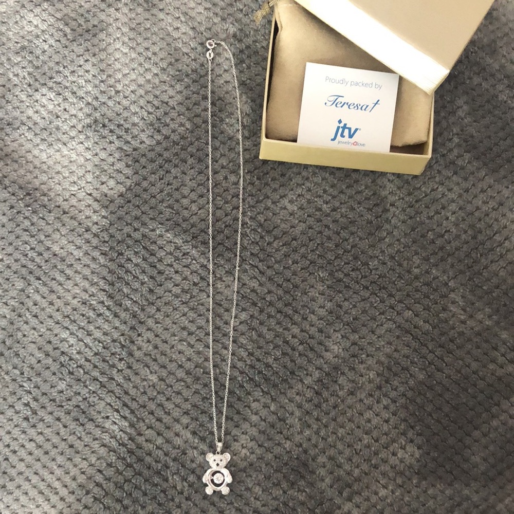 Silver Teddy Bear Necklace (New in packaging)